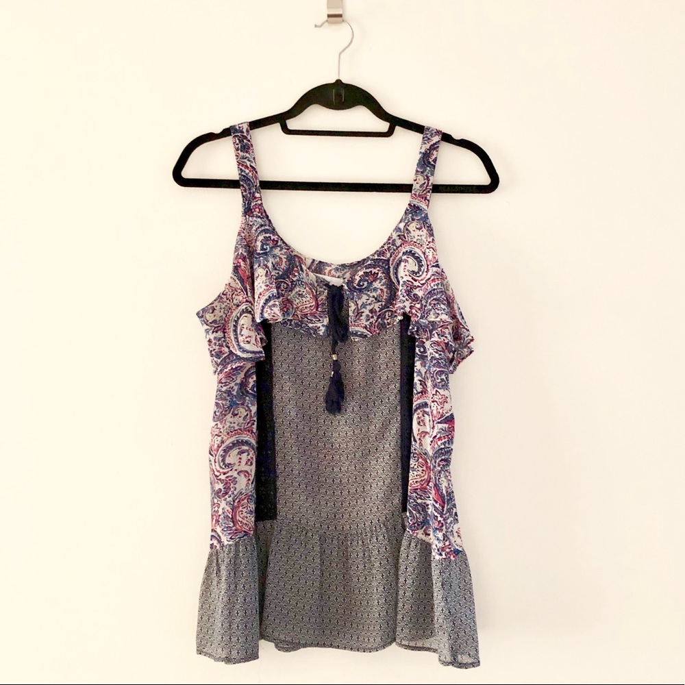 Printed Light & Flowy Tank Blouse